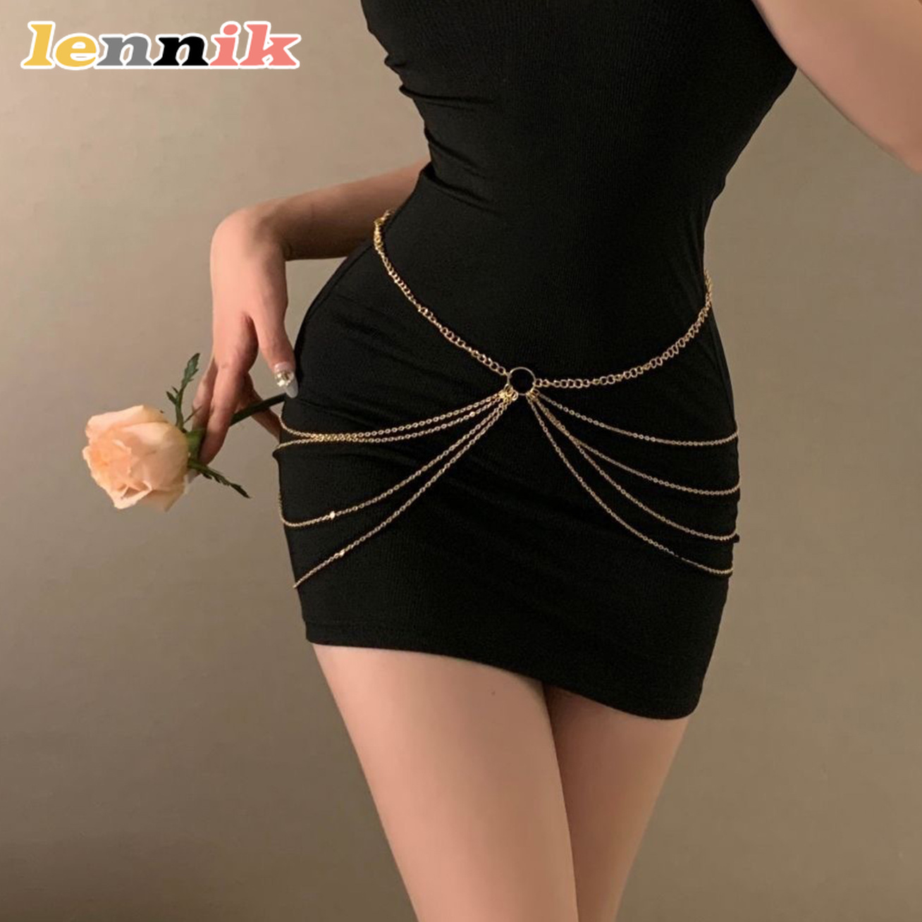 Body Jewelry - LENNIK Püskül Metal Çok Katmanlı Bel