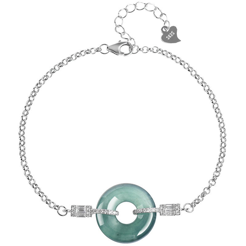 Bracelets - Mavi Myanmar Jadeit Yüzük Bilezik 925