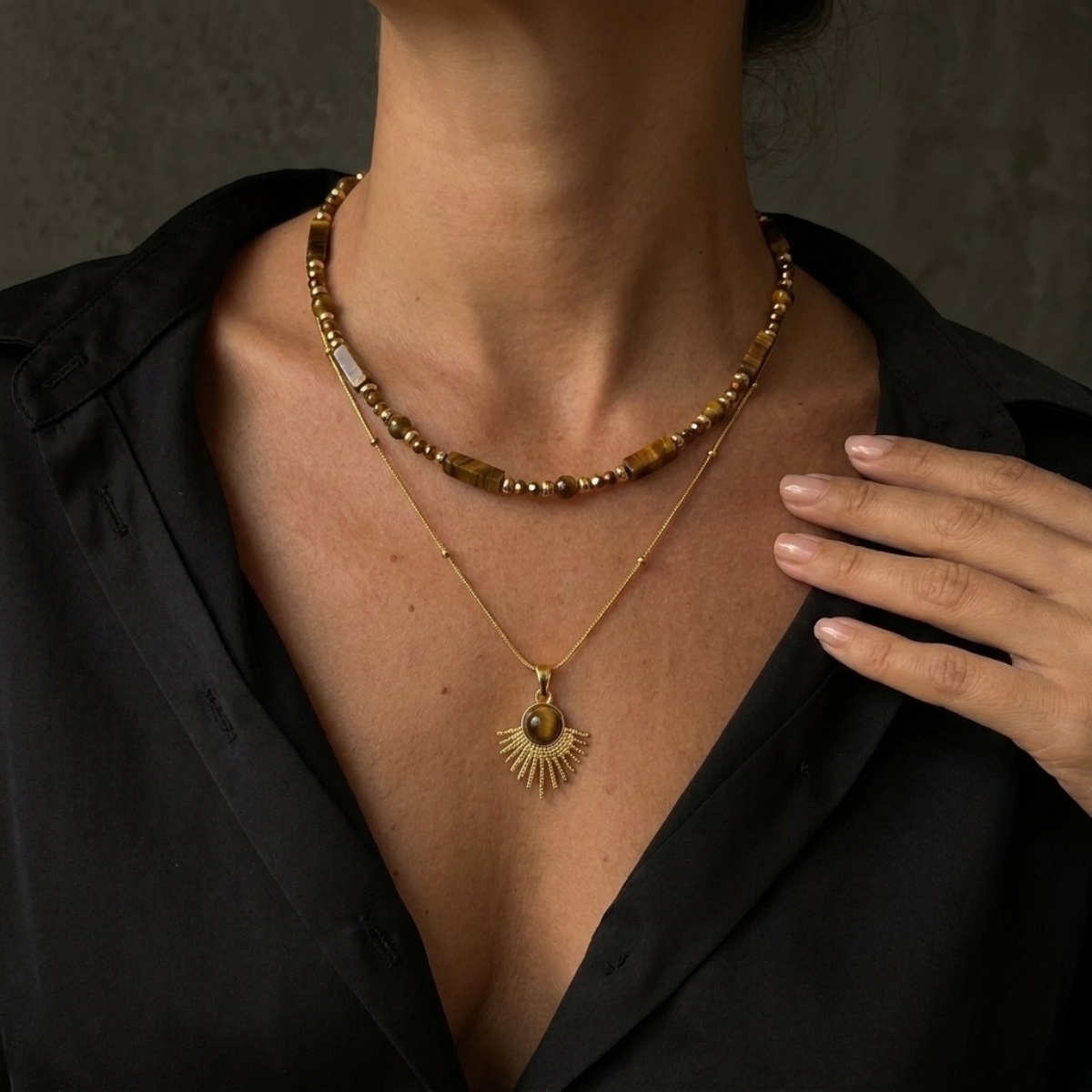 Estetik Sonbahar Kahverengi Do - Layered Pendant Necklace Aesthetic incelemesi ve fiyatı