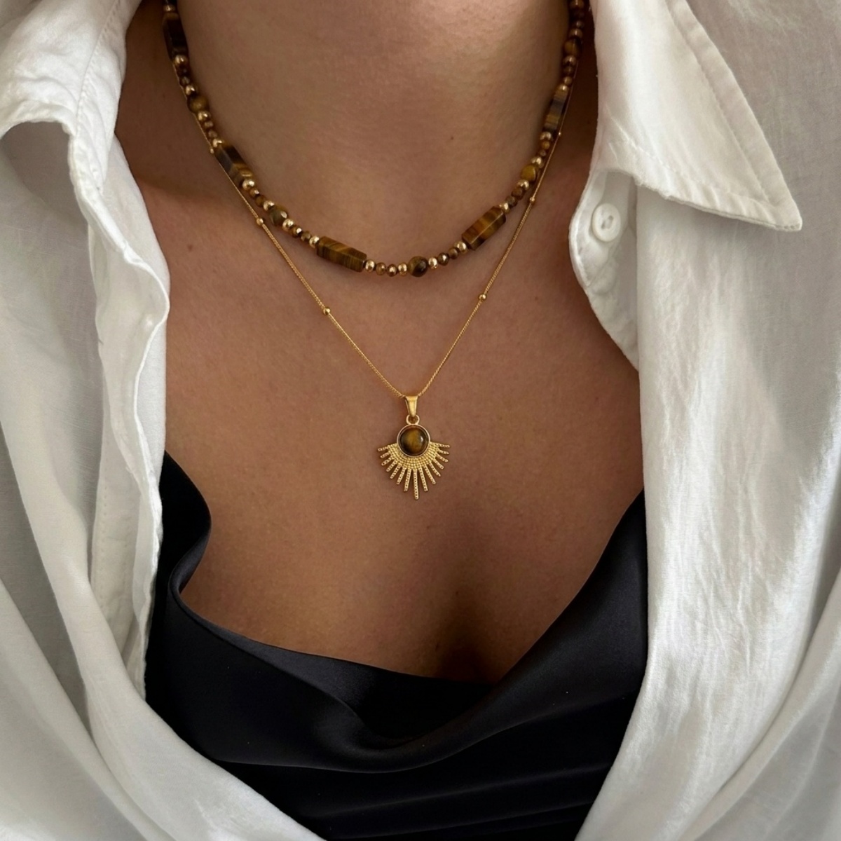 Estetik Sonbahar Kahverengi Do - Layered Pendant Necklace Aesthetic incelemesi ve fiyatı