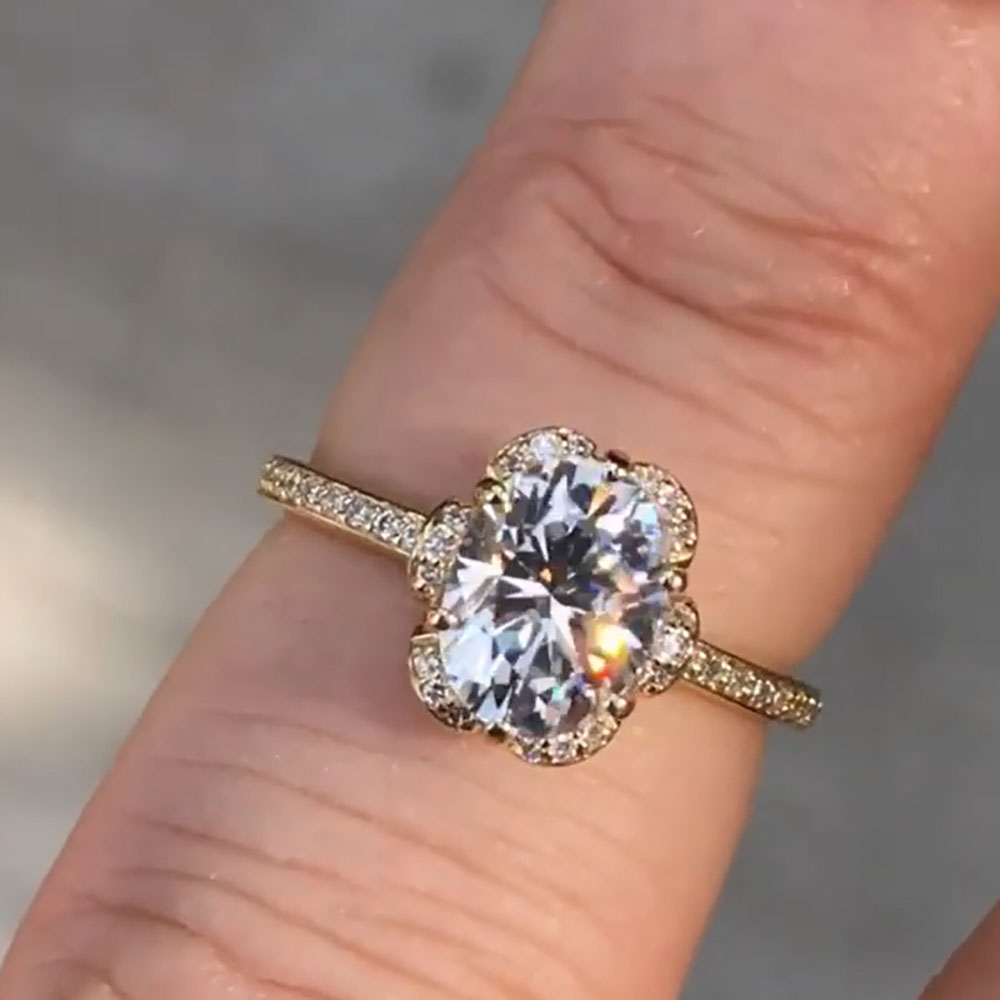 Özel Tasarım 14 Ayar Sarı Altı - Moissanite Engagement Ring 1 Carat incelemesi ve fiyatı